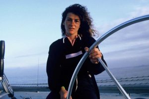 Florence Arthaud en la Route du Rhum 1986 © Klein Gilles 