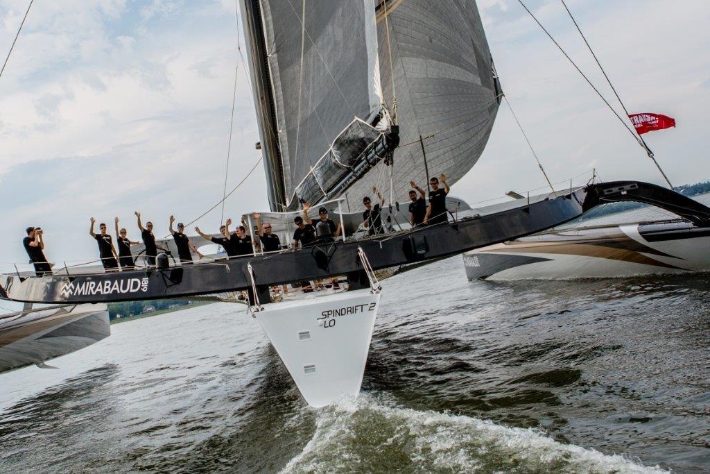 El Spindrift 2 zarpa en la Transat Québec - Saint Malo © Spindrift racing